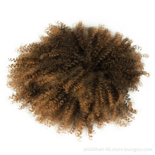 wholesale cheap heat resistant headband wig brown kinky curly fiber synthetic hair wigs for black women